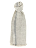 Brunello Cucinelli Bouclé Linen Scarf — Cream