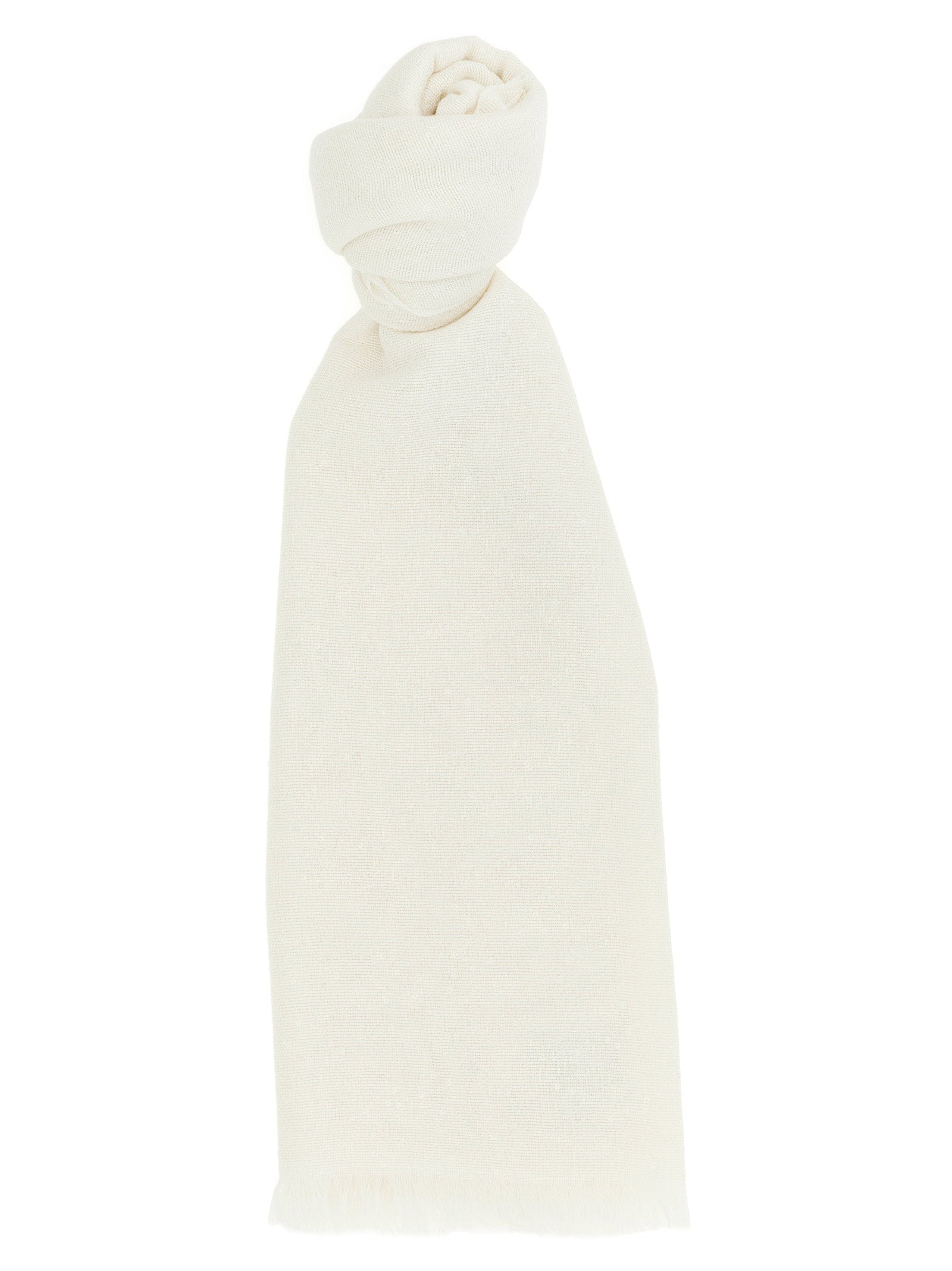 Brunello Cucinelli Diamante Scarf — Cream