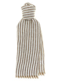 Brunello Cucinelli Striped Linen with Lamé Scarf — beige