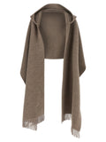 Brunello Cucinelli Hooded Wool Cashmere Scarf — Taupe