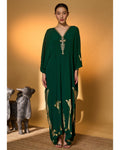 Green Palm Tress Kaftan By KYNAH, Luxury Indian Fashion & Bridal Wear