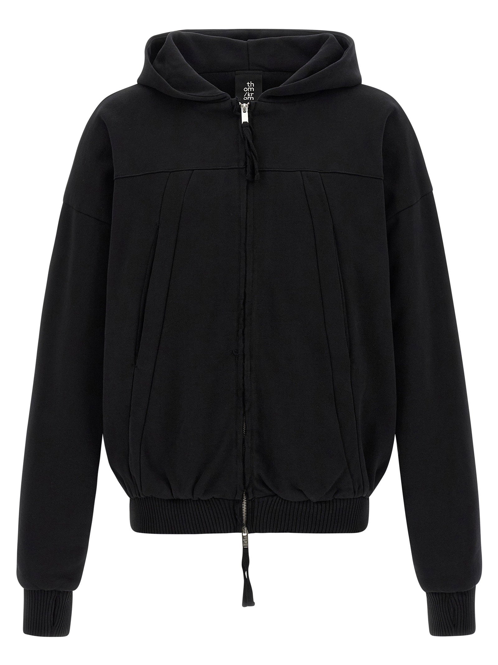 Thom Krom Metal Zip Closure Hoodie — Black