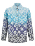 Casablanca Monogram Gradient Jacquard Shacket — Blue