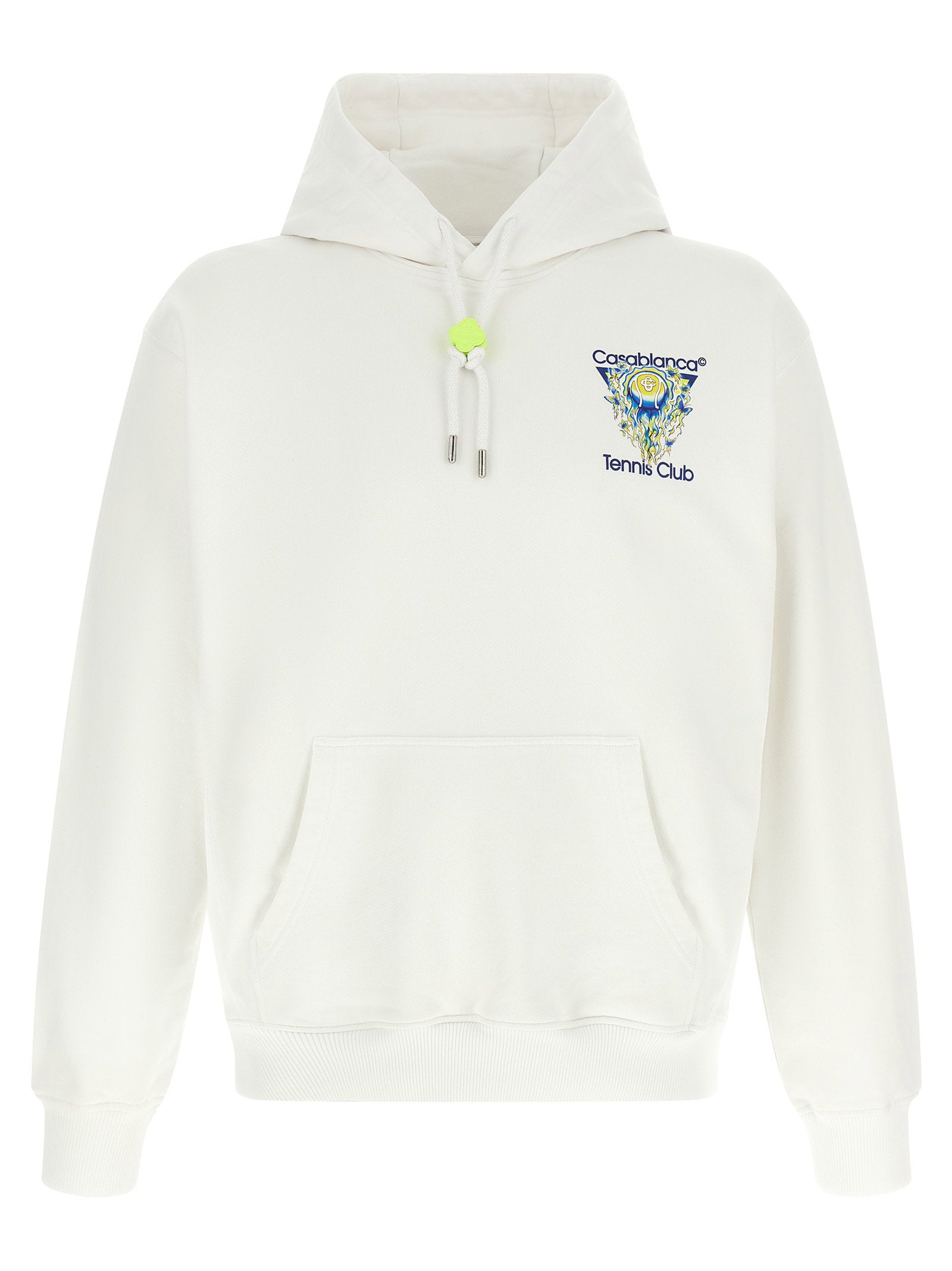 Casablanca Tennis Club Icon Embroidered Hoodie — White