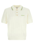 Casablanca Tennis Bouclé Polo Shirt — Cream