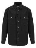 Casablanca Laser Monogram Denim Overshirt — Black