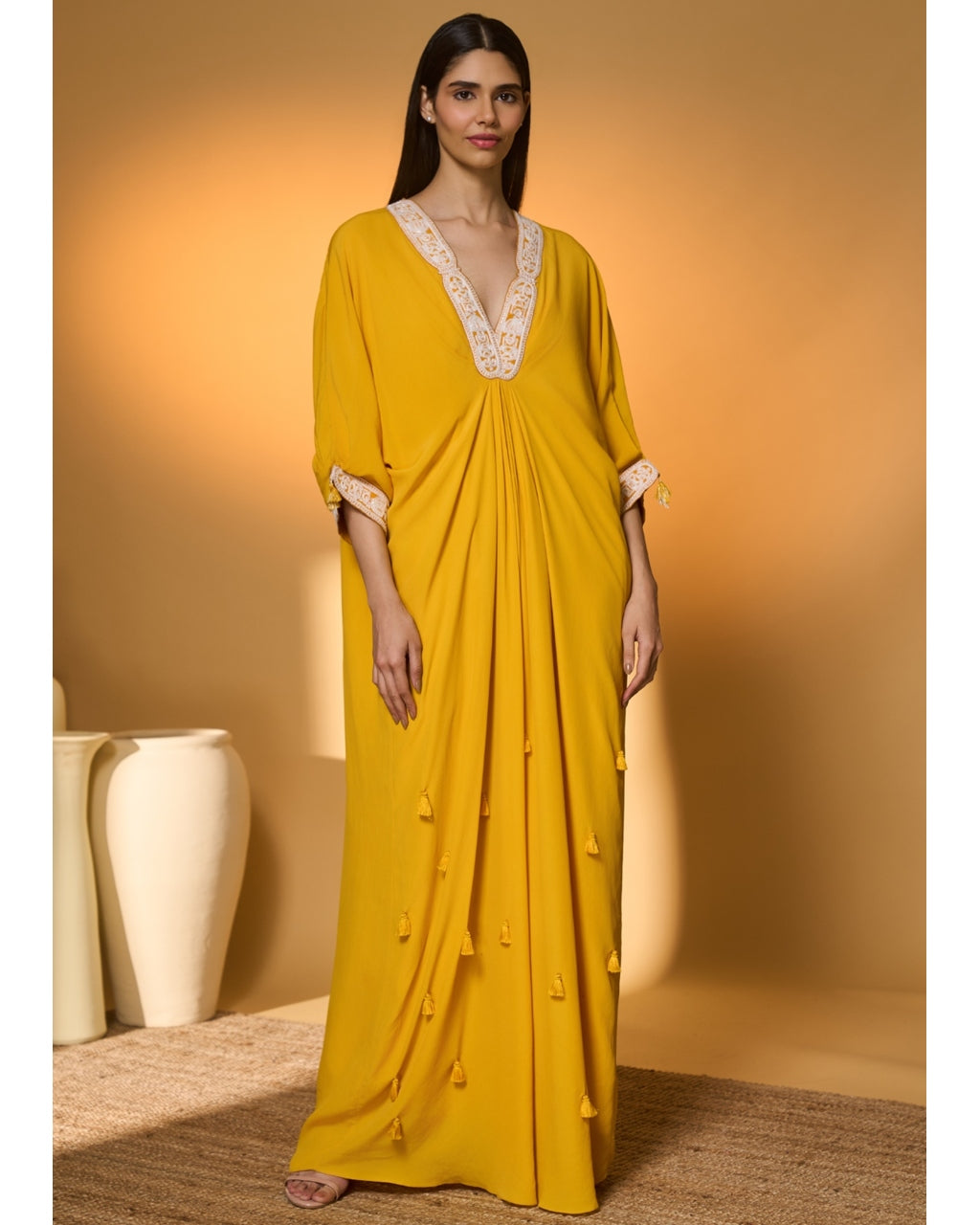 The Sunrise Sorbet Kaftan By KYNAH, Luxury Indian Fashion & Bridal Wear
