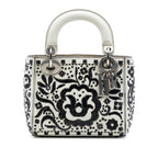 Mini Calfskin Flower Embroidered Lady Dior