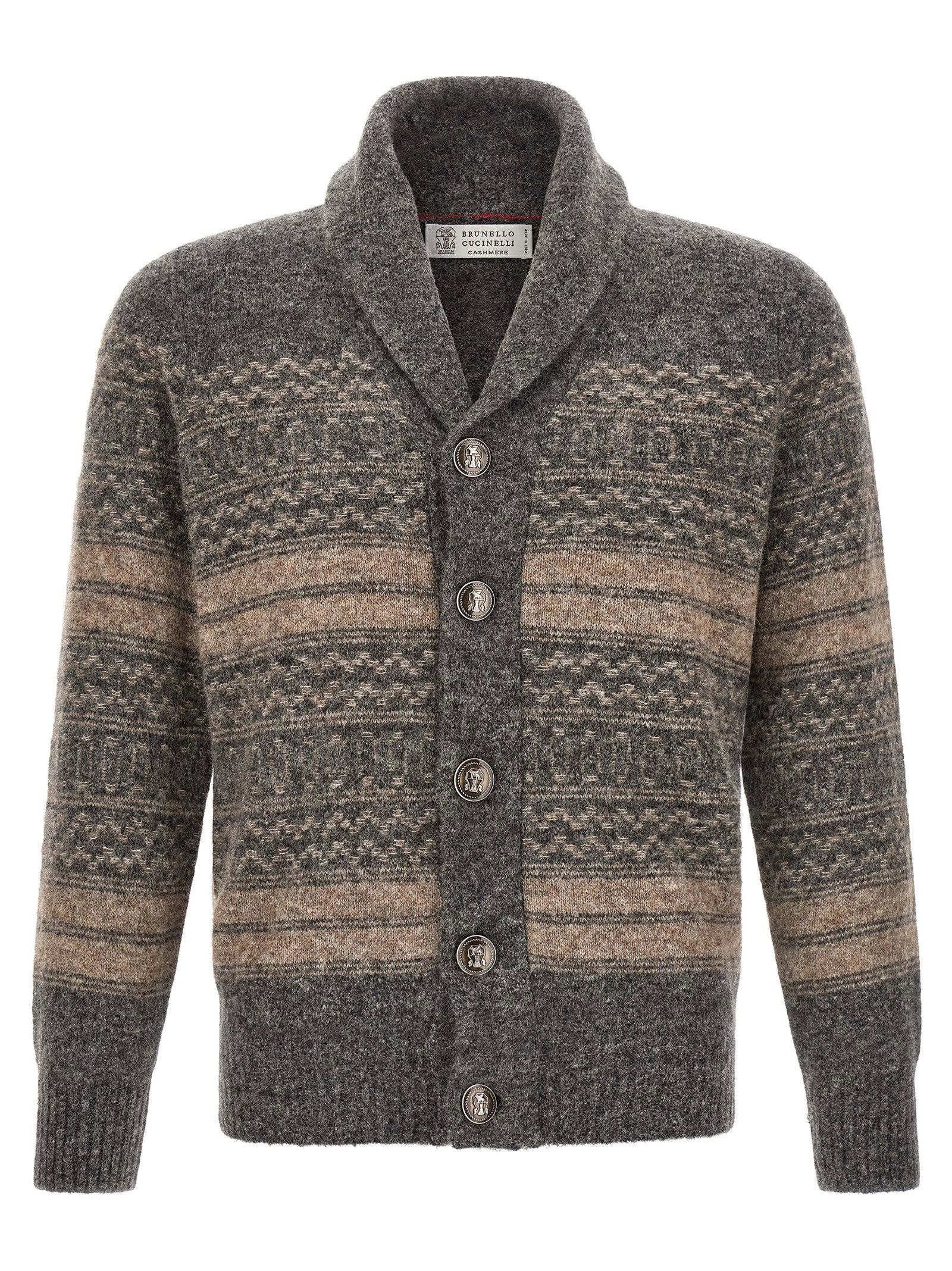 Brunello Cucinelli Nordic Cardigan — Charcoal