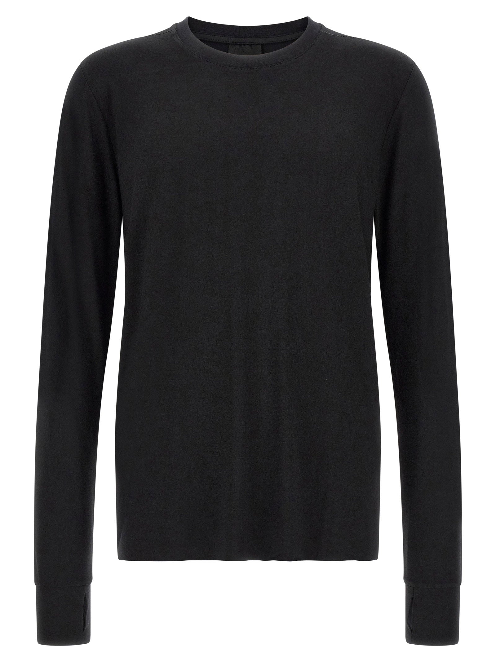 Thom Krom Stretch Viscose Jersey with Thumb Holes T-shirt — Black