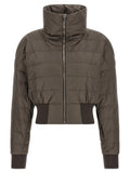 Rick Owens Cropped Quilted Goose Down Down Jacket — Taupe