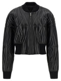 Rick Owens Quilted Leather Bomber Jacket — Black