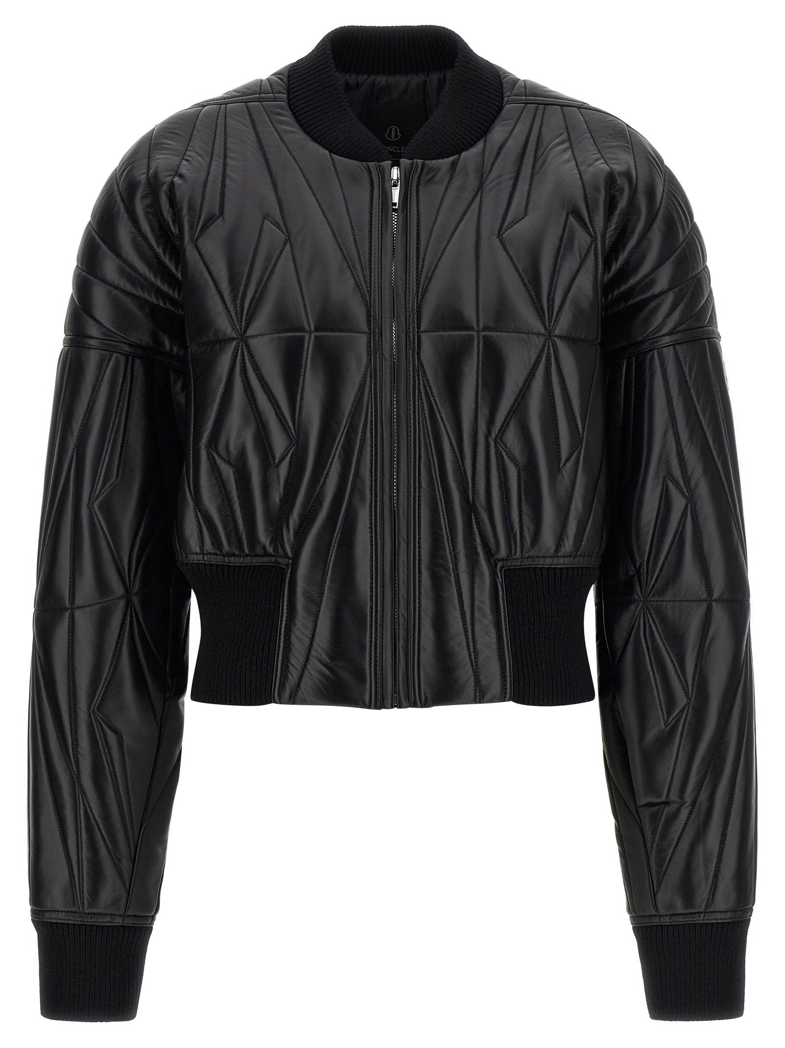 Rick Owens Quilted Leather Bomber Jacket — Black