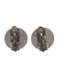 CC Silver Plated Enamel Camellia Clip On Earrings