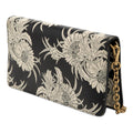 Saffiano Floral Flame Print Wallet on Chain