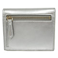 Metallic Leather Logo Bifold Compact Wallet