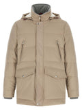Brunello Cucinelli Quilted Goose Feather Parka — Beige