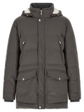 Brunello Cucinelli Goose Feather Quilted Parka — Gray