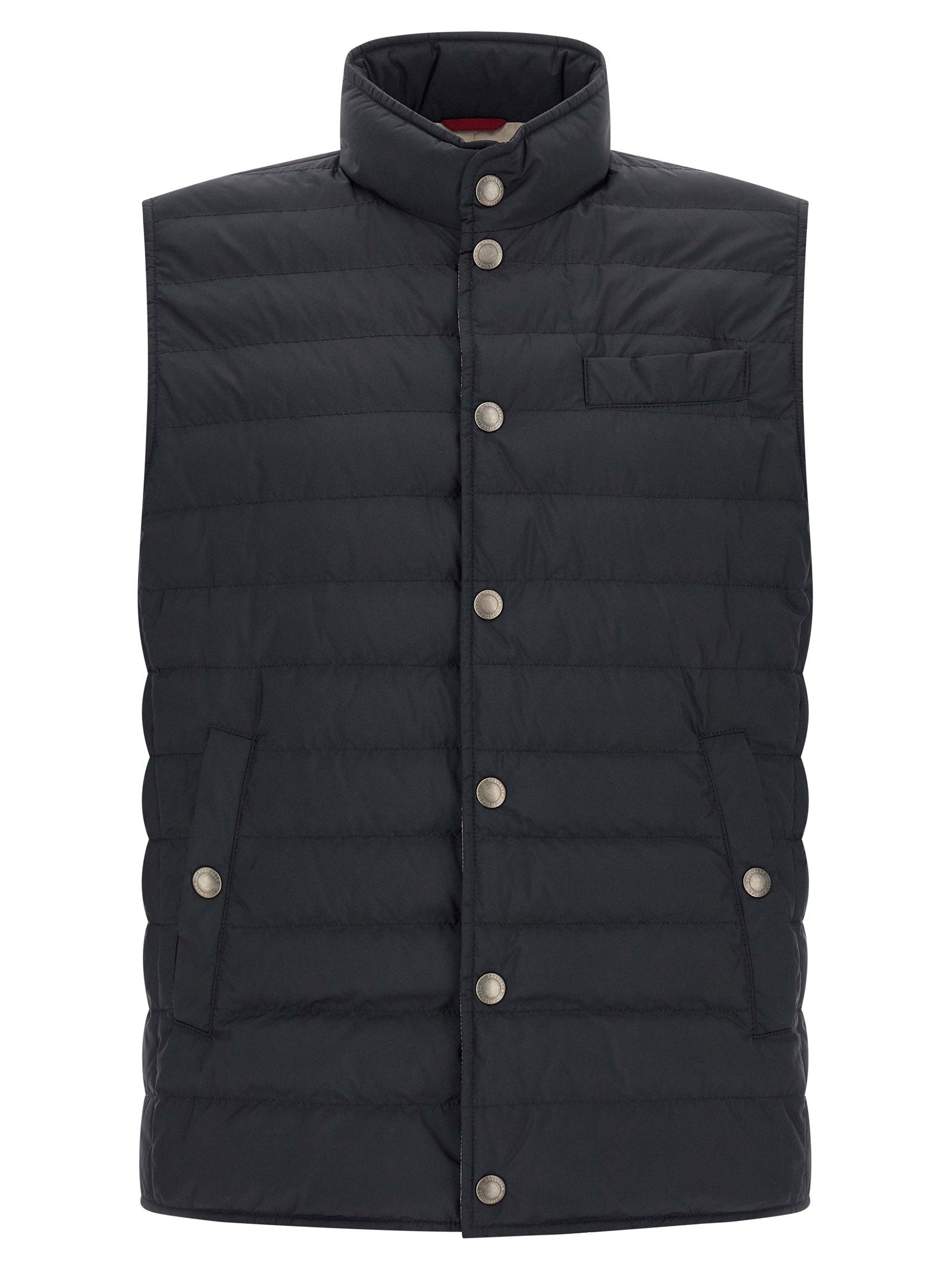 Brunello Cucinelli Quilted Techno Fabric Vest — Black