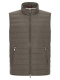Brunello Cucinelli Quilted Goose Down Vest — Olive Green