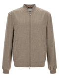 Brunello Cucinelli Cashmere Bomber Jacket — Beige