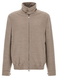 Brunello Cucinelli Virgin Wool Beaver Bomber Jacket — beige