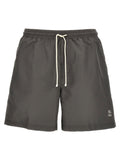 Brunello Cucinelli Logo-Embroidered Shorts — Charcoal