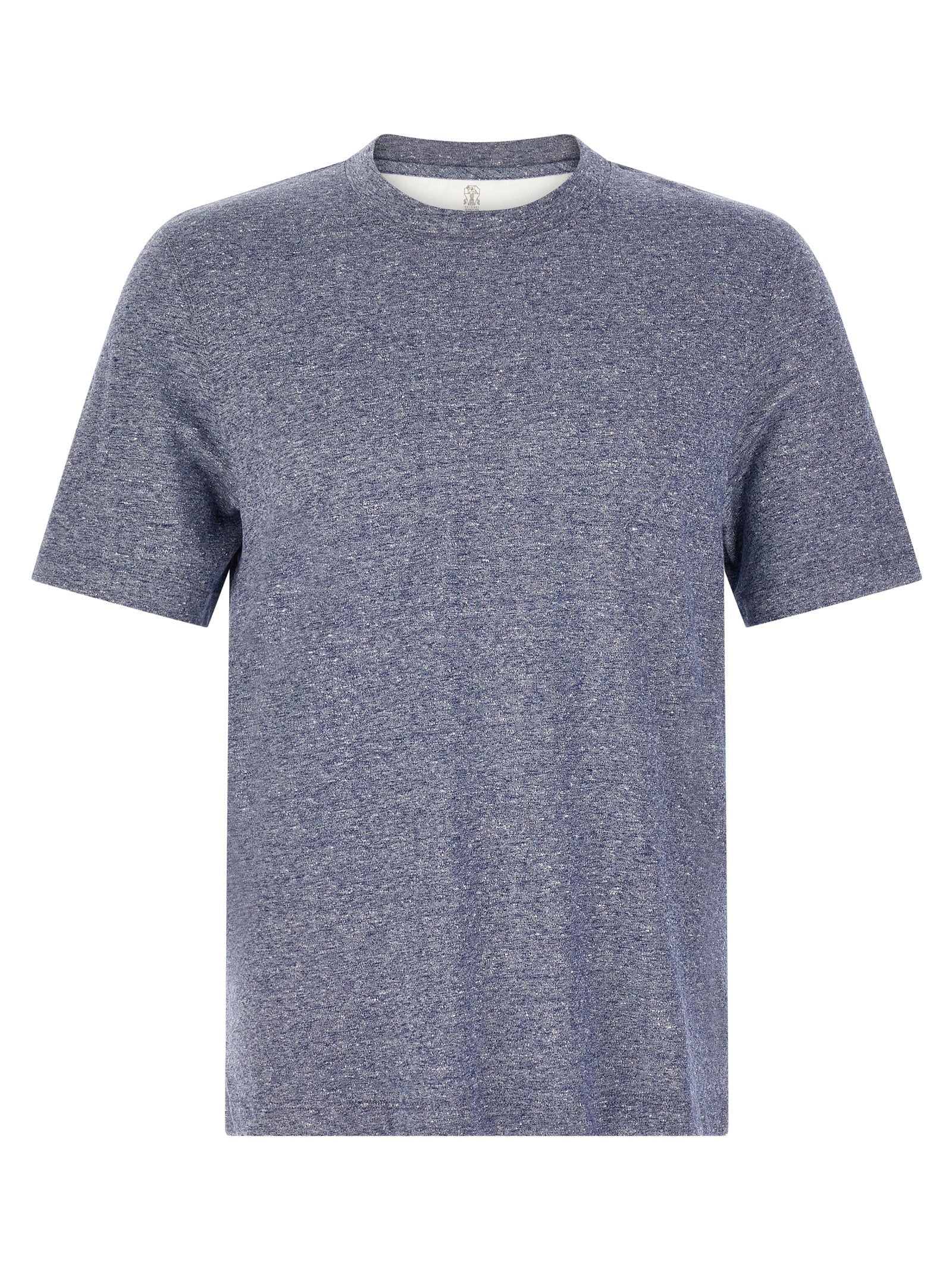 Brunello Cucinelli Linen-Cotton Blend Mélange T-shirt — Blue