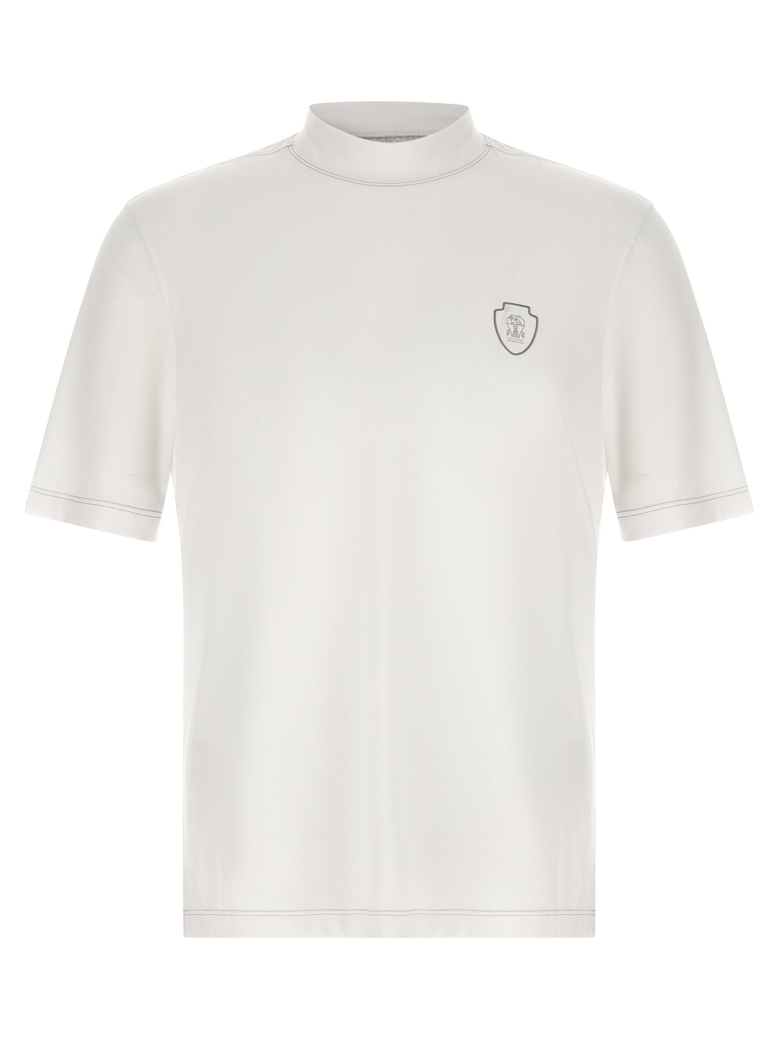 Brunello Cucinelli Techno Piquet Honeycomb T-Shirt — White