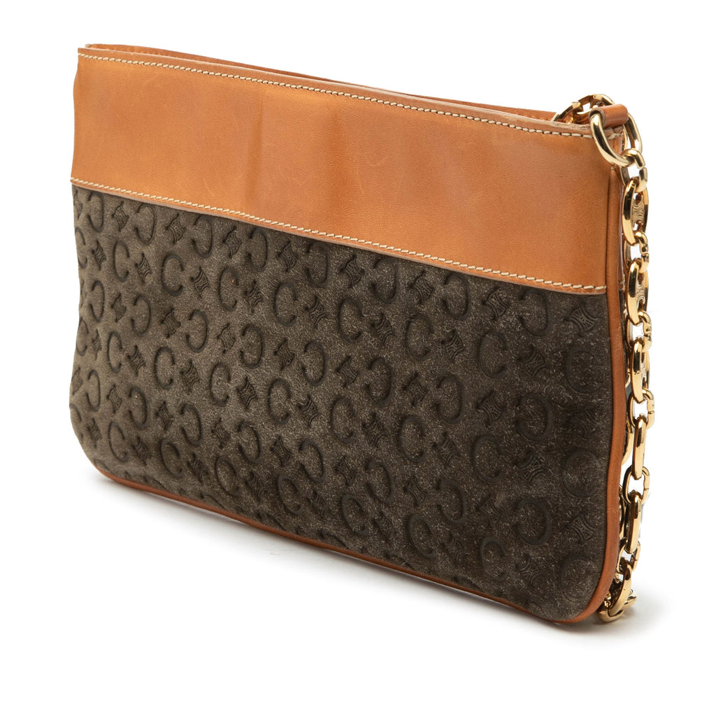 C Macadam Suede Clutch On Chain