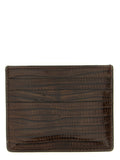 Brunello Cucinelli Argentine Tegu Leather Card Case — Brown