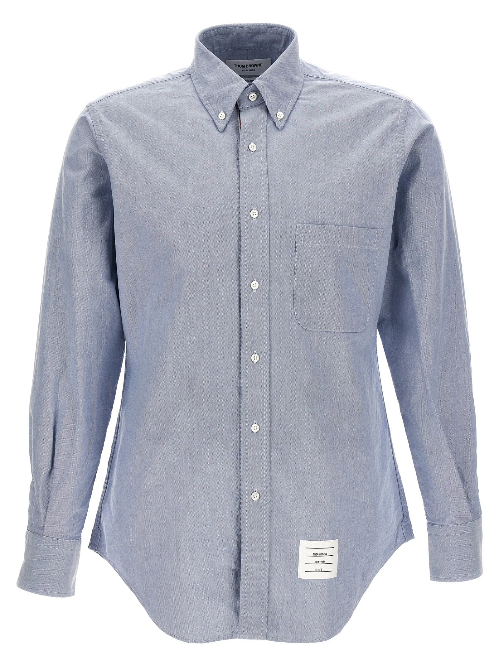Thom Browne Cotton Oxford Shirt — Blue
