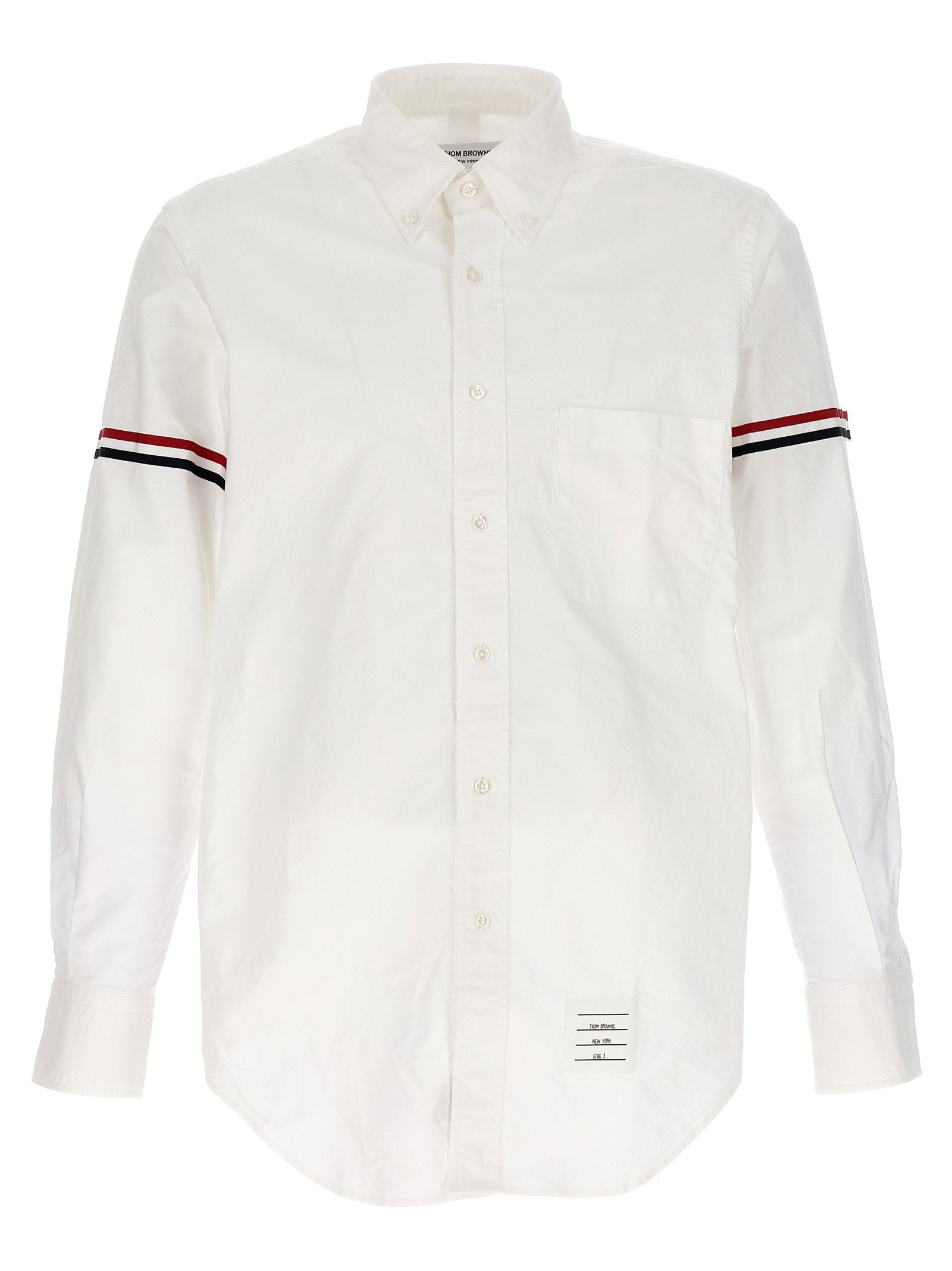 Thom Browne RWB-Striped Shirt — White