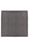 Brunello Cucinelli Silk Geometric Pattern Clutch — Gray