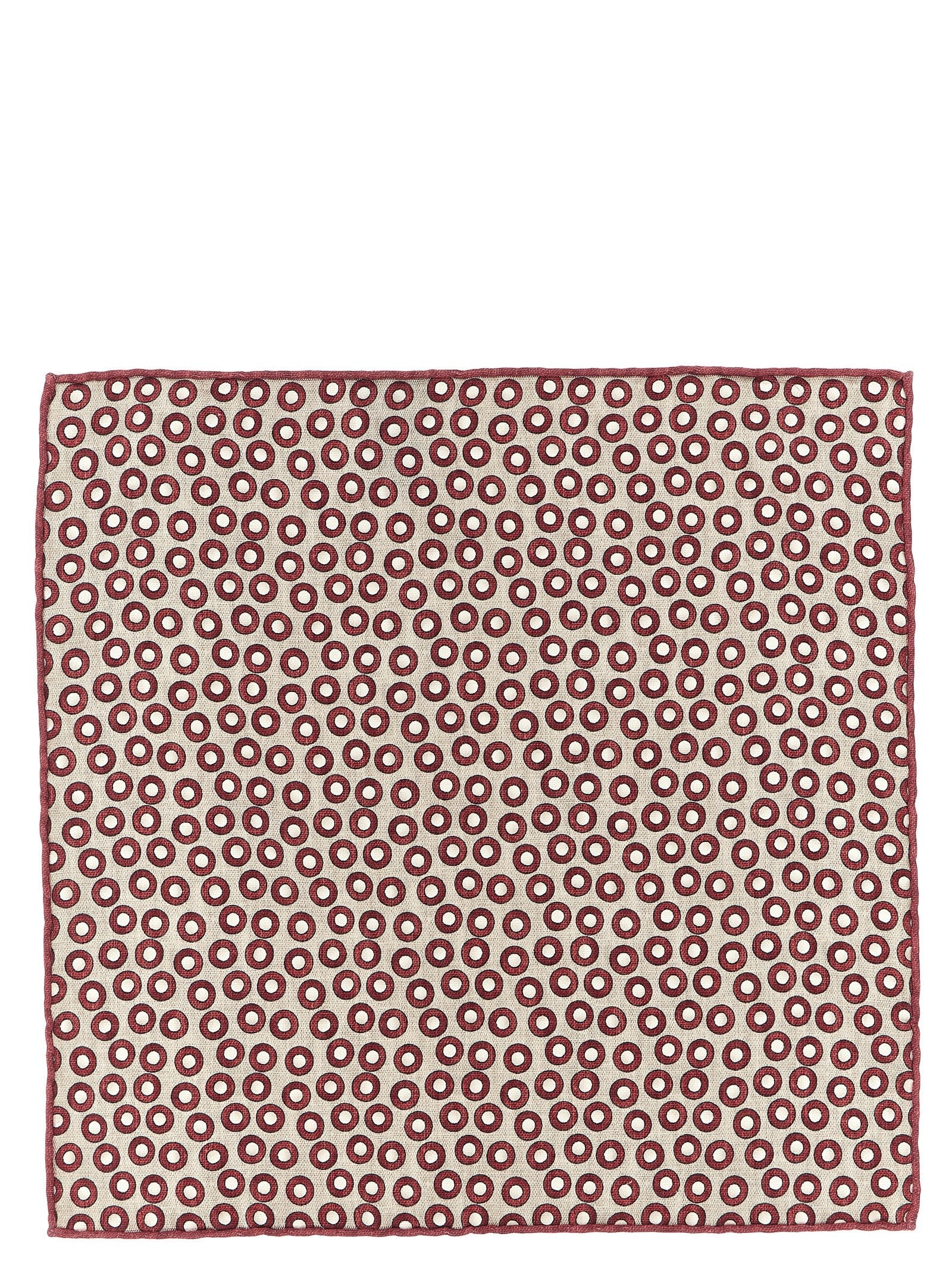 Brunello Cucinelli Polka Dot Silk Pocket Square — Cream