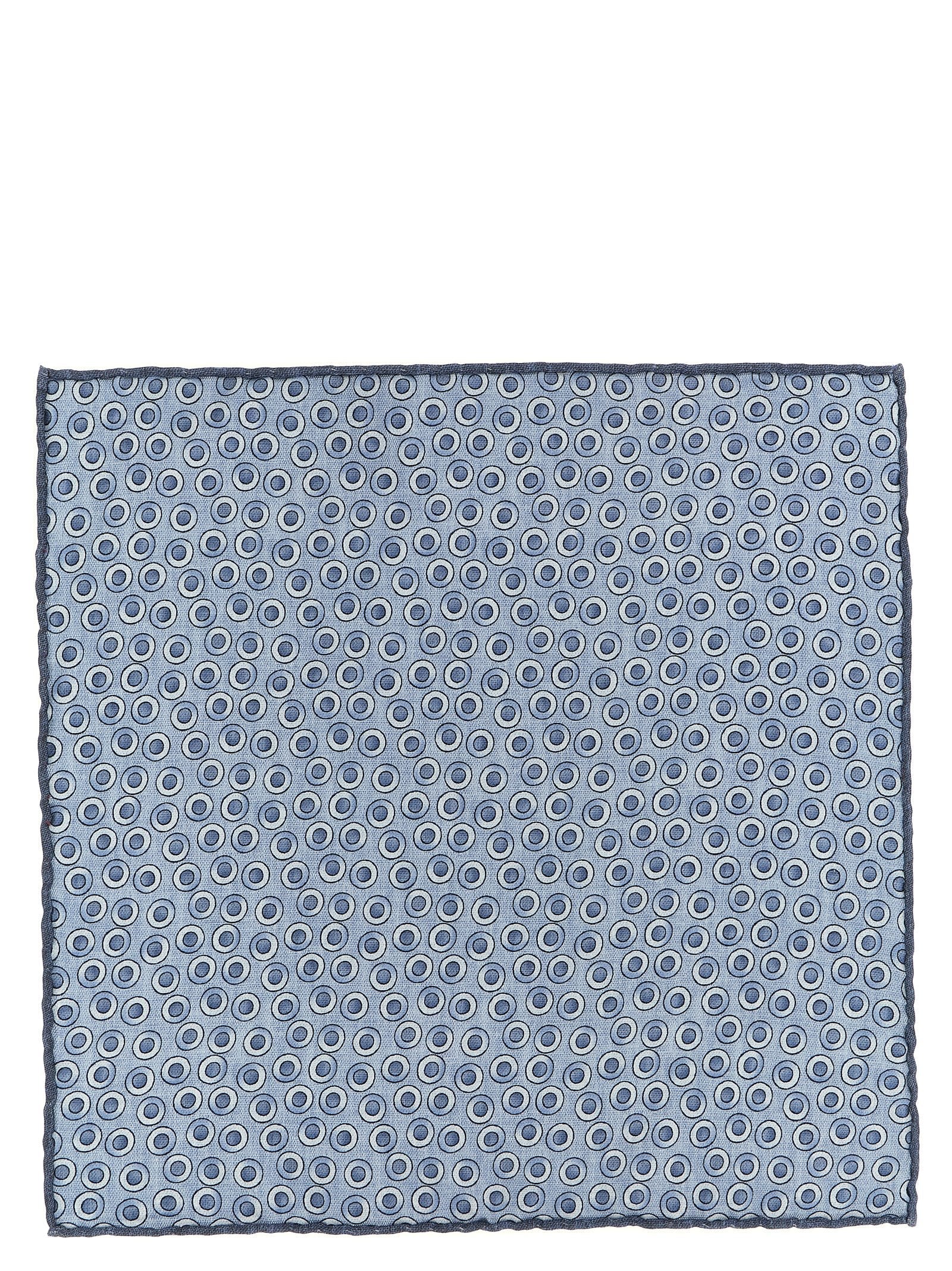 Brunello Cucinelli Polka Dot Silk Handkerchief — Blue