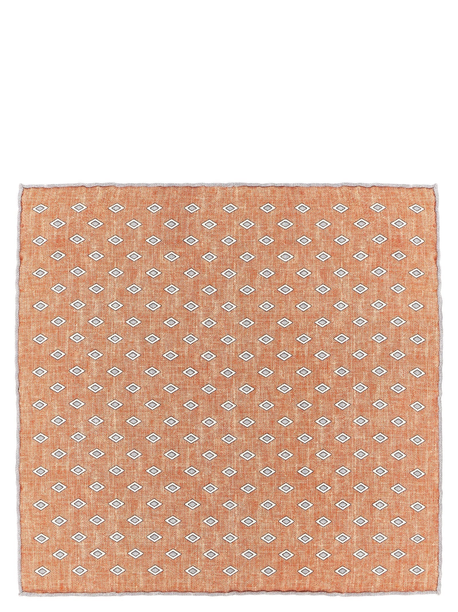 Brunello Cucinelli Geometric Diamond Silk Clutch — Rust