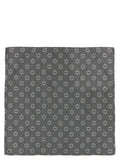 Brunello Cucinelli Silk Medallion-Pattern Clutch — Gray