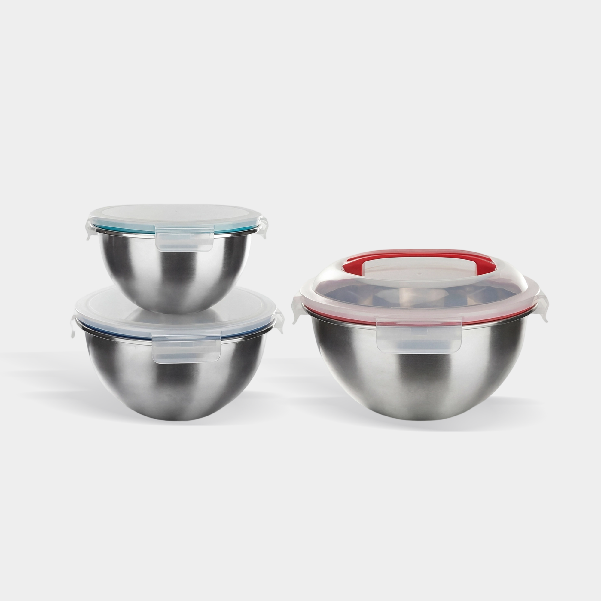 GENICOOK Mix & Carry Stainless Steel Bowl Set