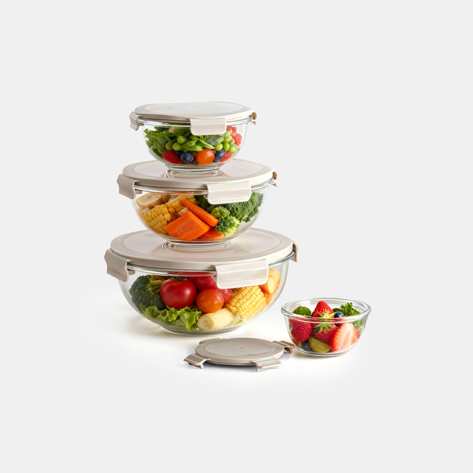 GENICOOK 8-PC Mix & Store Serve Glass Bowl Set