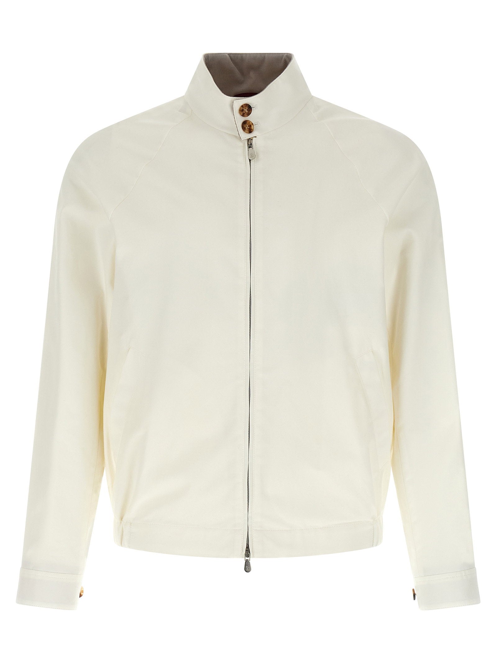 Brunello Cucinelli Techno Cotton Jacket — Cream