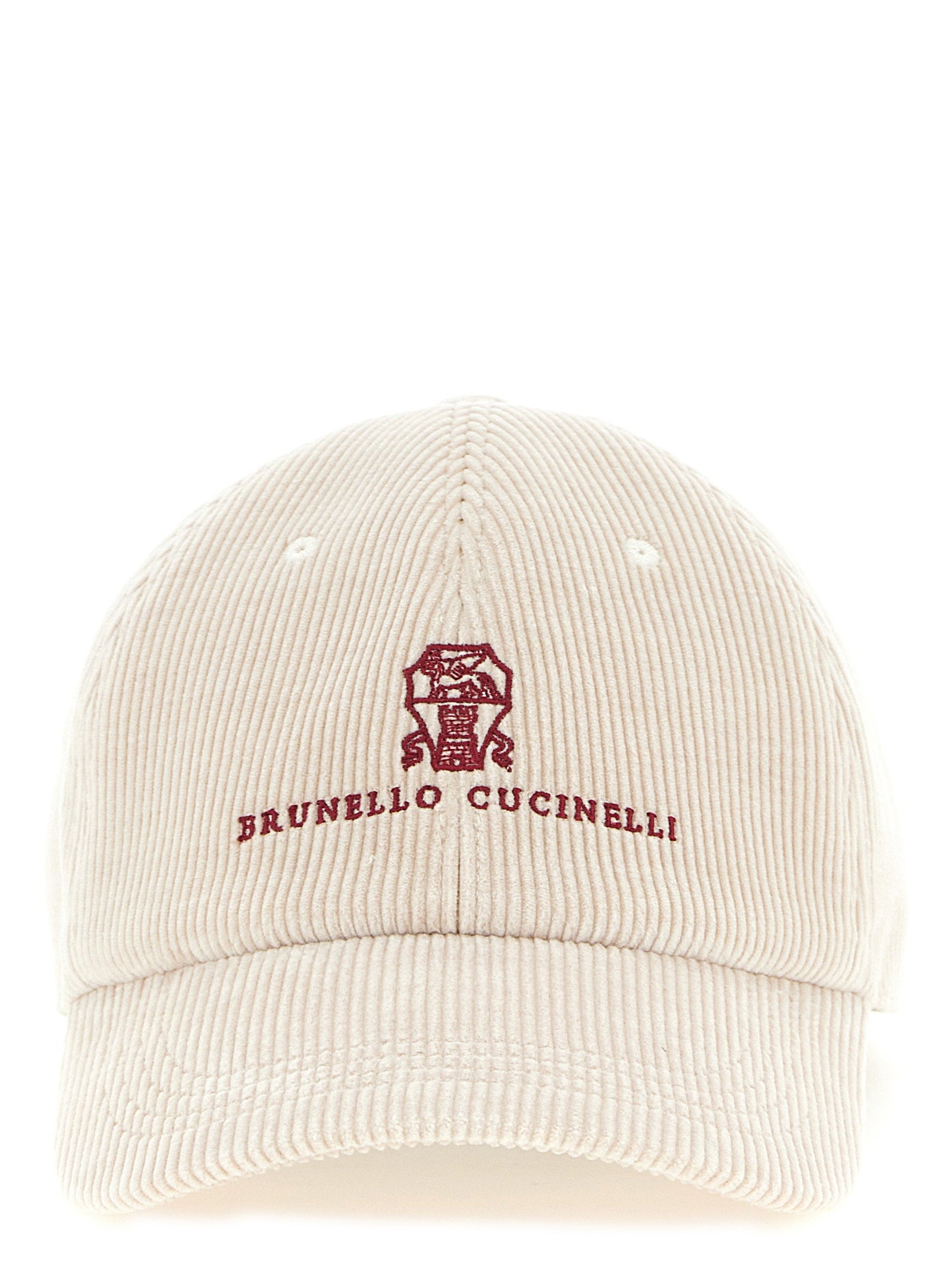 Brunello Cucinelli Corduroy Baseball Cap — Cream