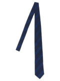 Brunello Cucinelli Diagonal Striped Silk Necktie — Navy