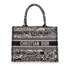 Medium Striped Canvas Reverse Embroidered Dioriviera Toile de Jouy Book Tote