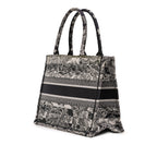 Medium Striped Canvas Reverse Embroidered Dioriviera Toile de Jouy Book Tote