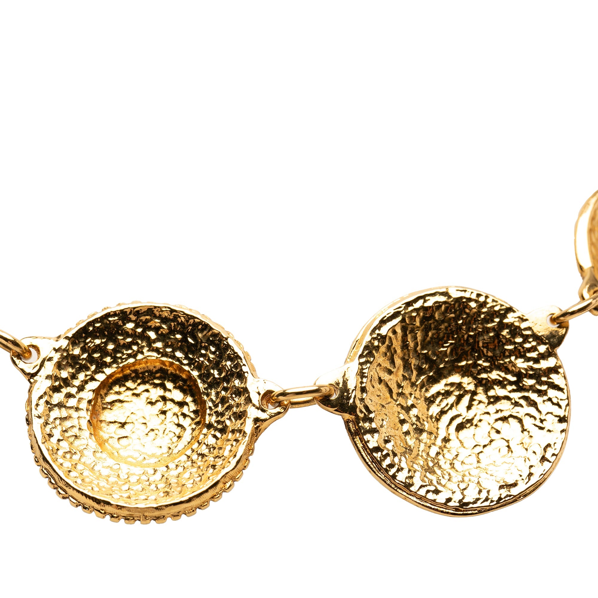 CC Gold Plated Cambon Medallion Necklace