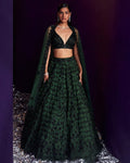 Green Organza Lehenga Set By KYNAH, Luxury Indian Fashion & Bridal Wear