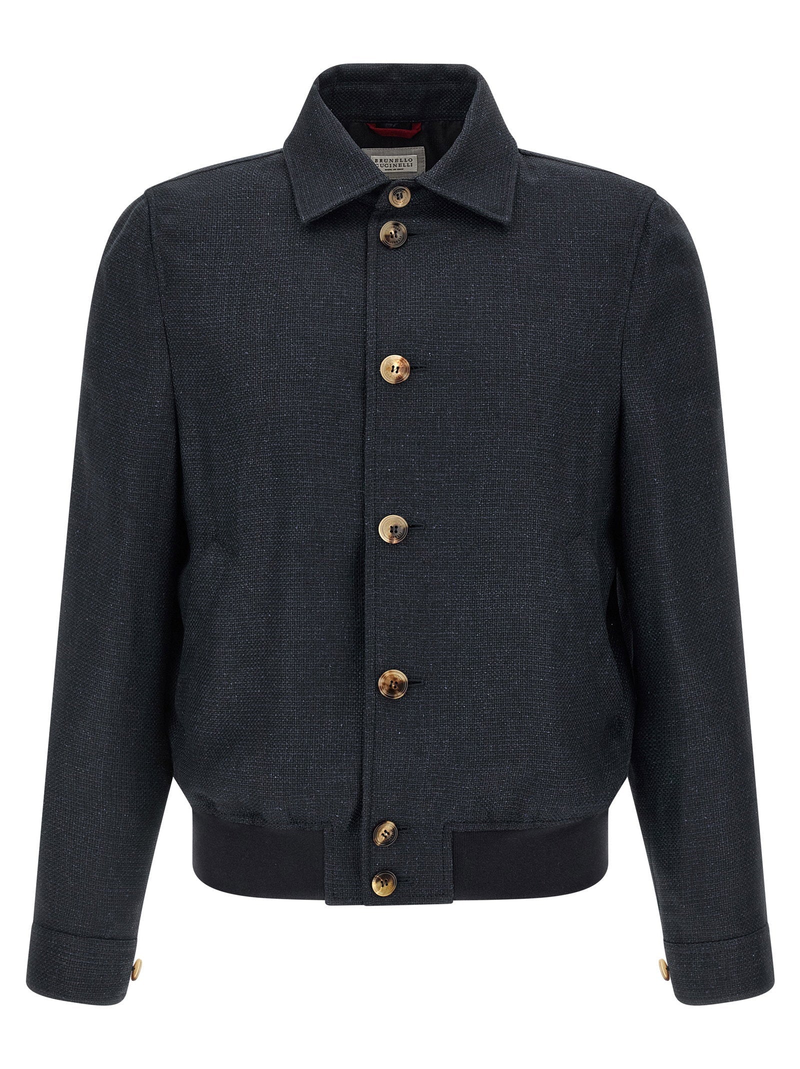 Brunello Cucinelli Linen and Silk Blend Jacket — Gray