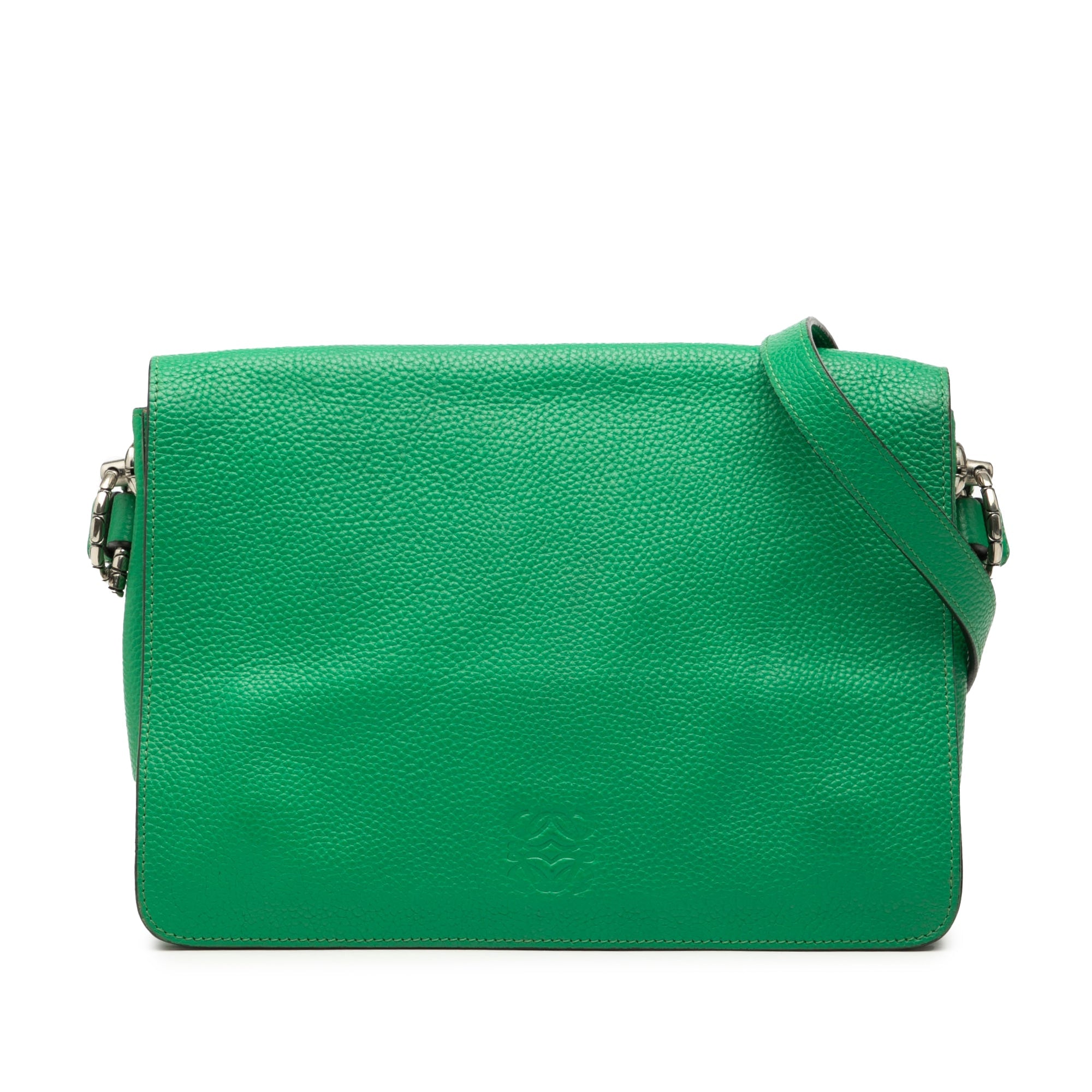 Pebbled Calfskin Anagram Flap Crossbody
