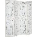 4-Panel Room Divider, 5.6 Ft. Tall Indoors Folding Privacy Screen Panels, Rustic White